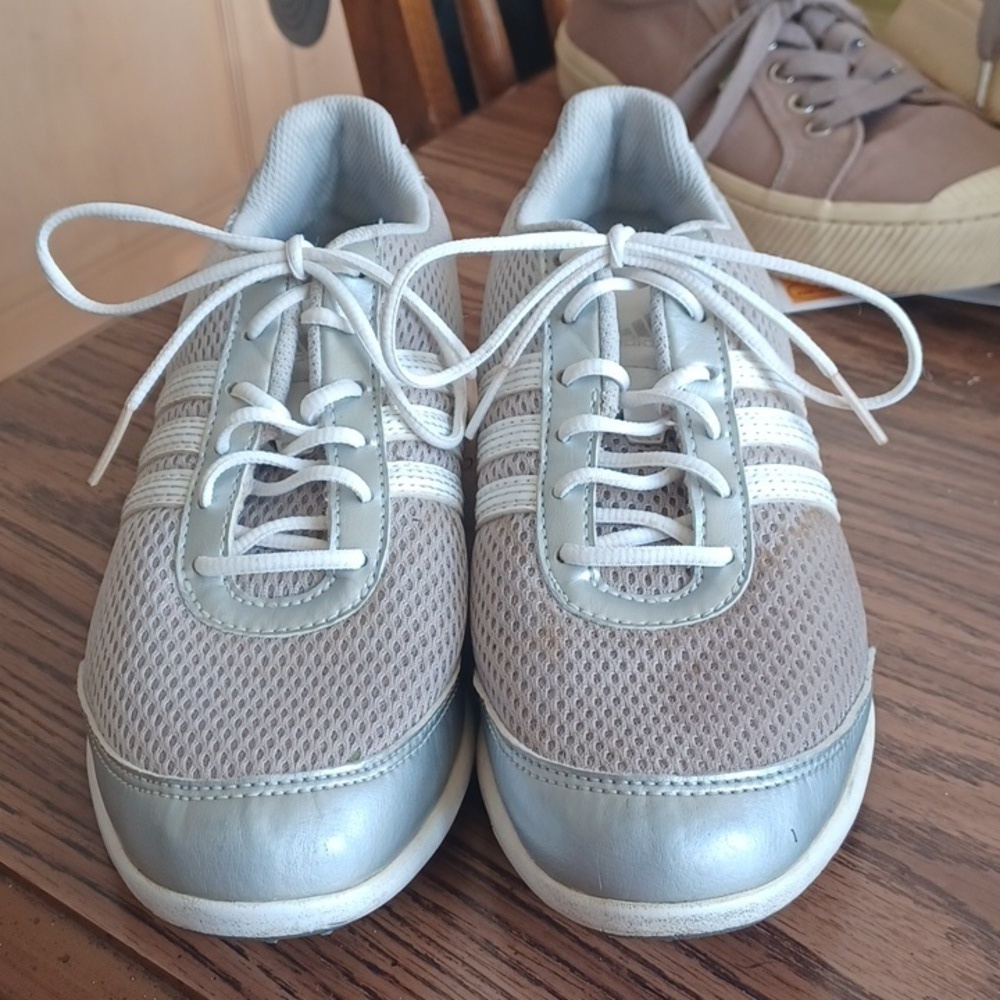 Adidas Women's Golf Shoes Adicross S Soft Spike 675257 White Silver Gray Sz 7